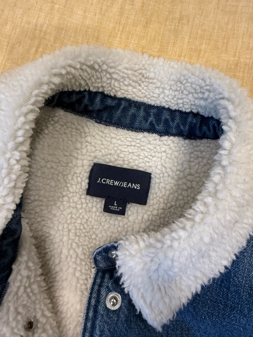 J. Crew Sherpa-Trim Denim Jacket in Blue - Picture 2 of 3